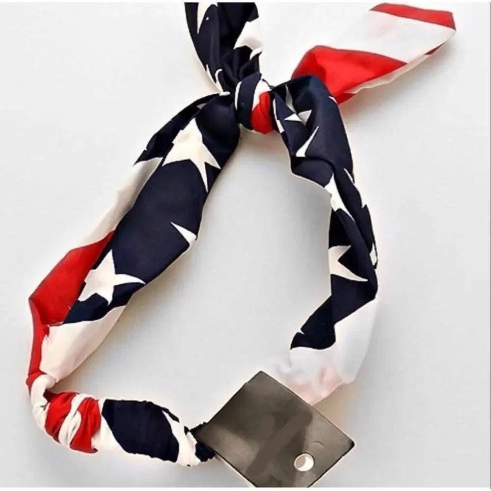 NWT Womens Boutique American Flag Patriotic Top Knot Headband